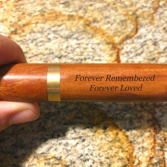 COPY - Laser Engraved "Forever Remembered Forever Loved" Natural Rosewood Crema… - Picture 1 of 3